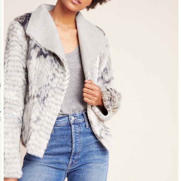 Anthropologie marrakech reversible fur/suede jacket - Picture 1 of 4